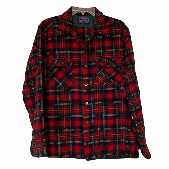 Pendleton Other - Vintage Pendleton Wool Lightweight Plaid Jacket Sz Large